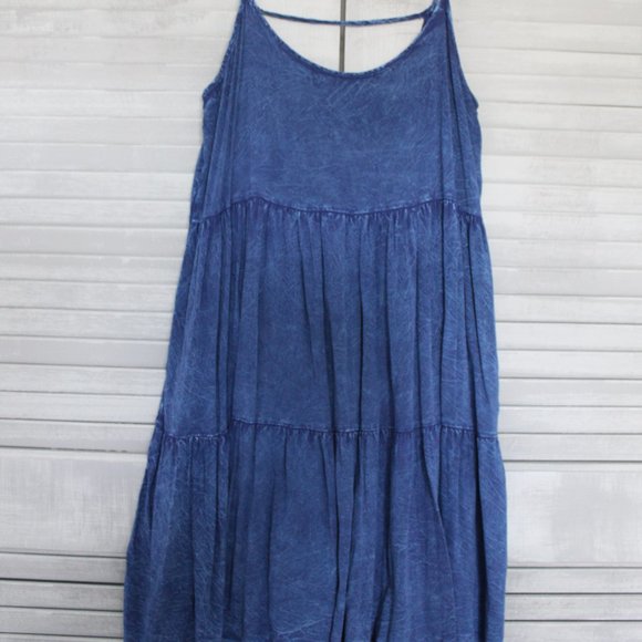 Audrey 3+1 Dresses & Skirts - Blue Mock Denim Dress